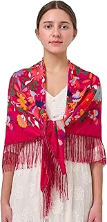 Traditional Mexican Shawl Scarf Wrap Tassel Fringes Cinco de Mayo Scarf Classic Ethnic Shawl N1