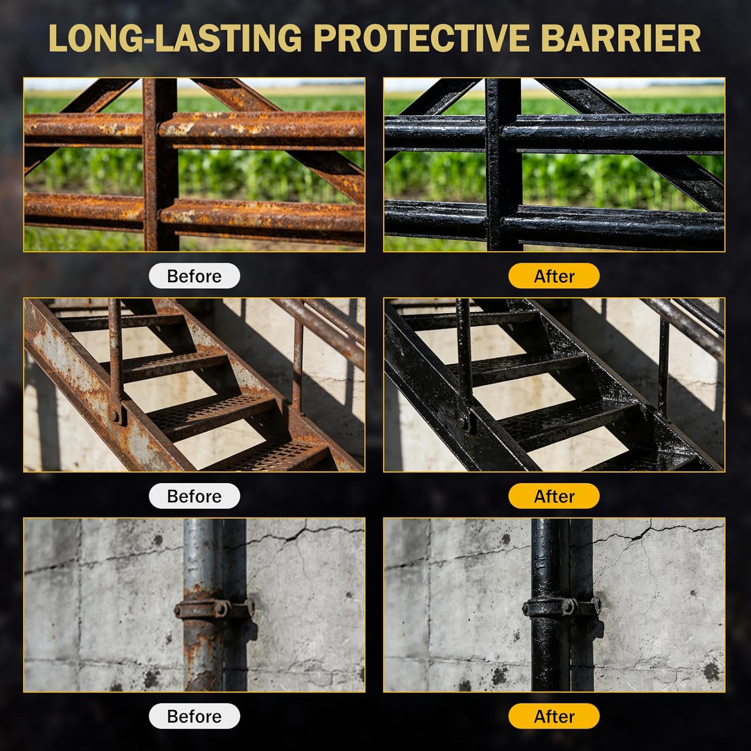 2 in 1 Rust Converter & Metal Primer, 155 Oz Black Rust Inhibitor Paint for Metal, Rust Conversion Paint, Heat-Resistant Anti Rust Coating for Car, Marine, Industrial, Chassis