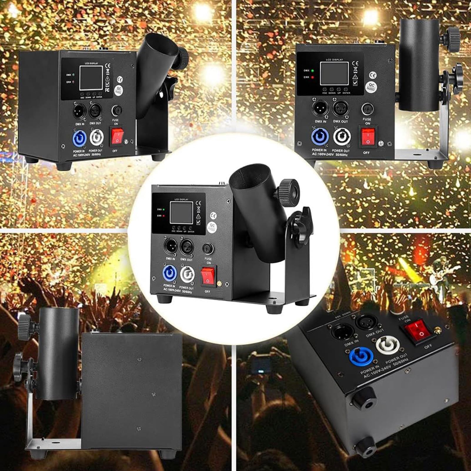 Wyrzutnia konfetti, z bezprzewodowym DMX 512 i pilotem, elektryczna maszyna do konfetti na imprezy, wesela, koncerty, efekty sceniczne