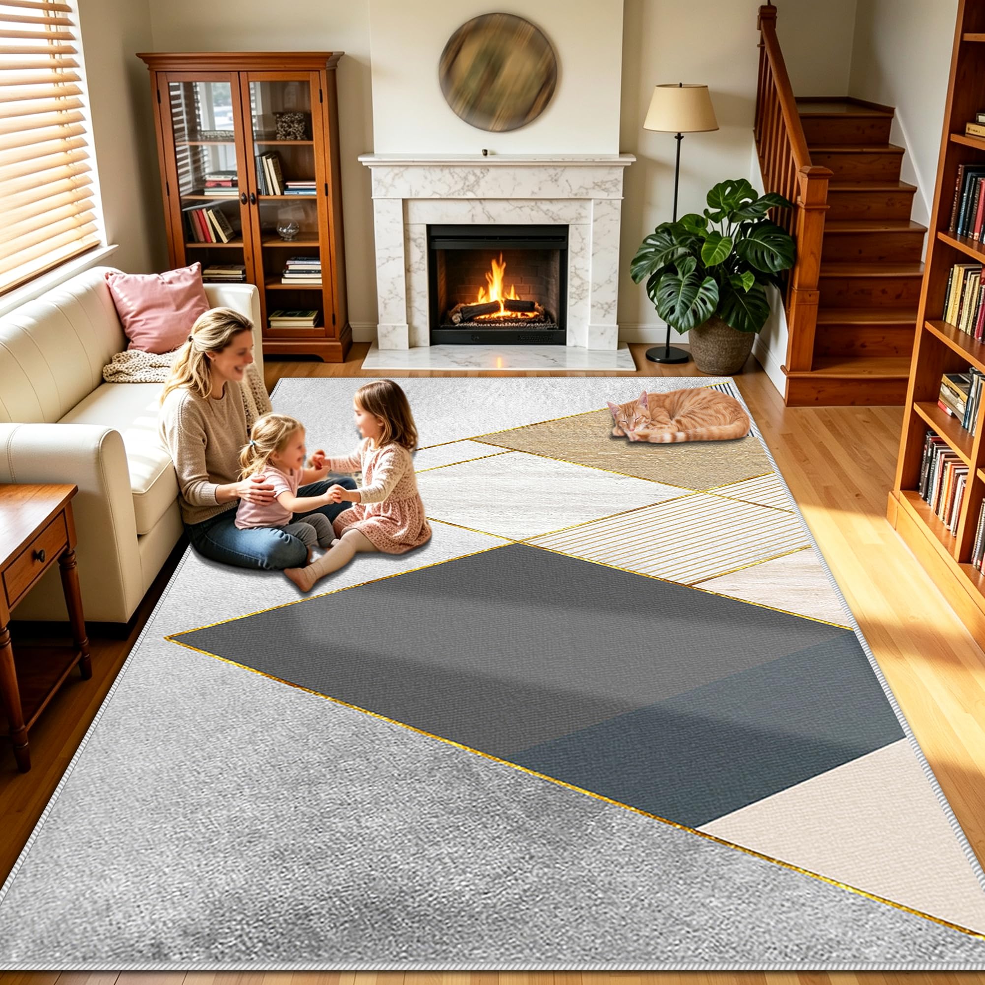 Tapis chambre descente de lit antidérapant lavable pour un confort durable
