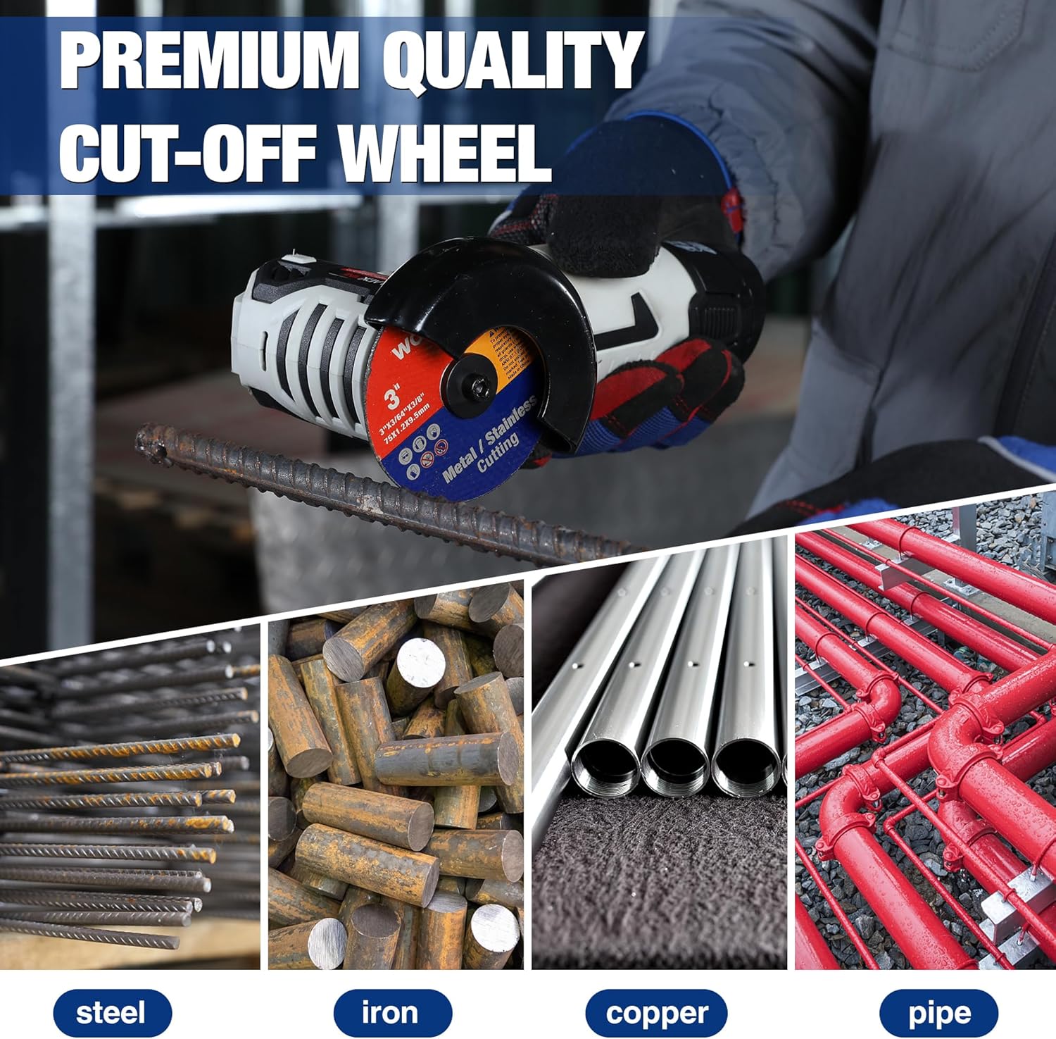 WORKPRO 476PCS Rotary Tool Accessories Kit & 3-inch Cut-Off Wheels