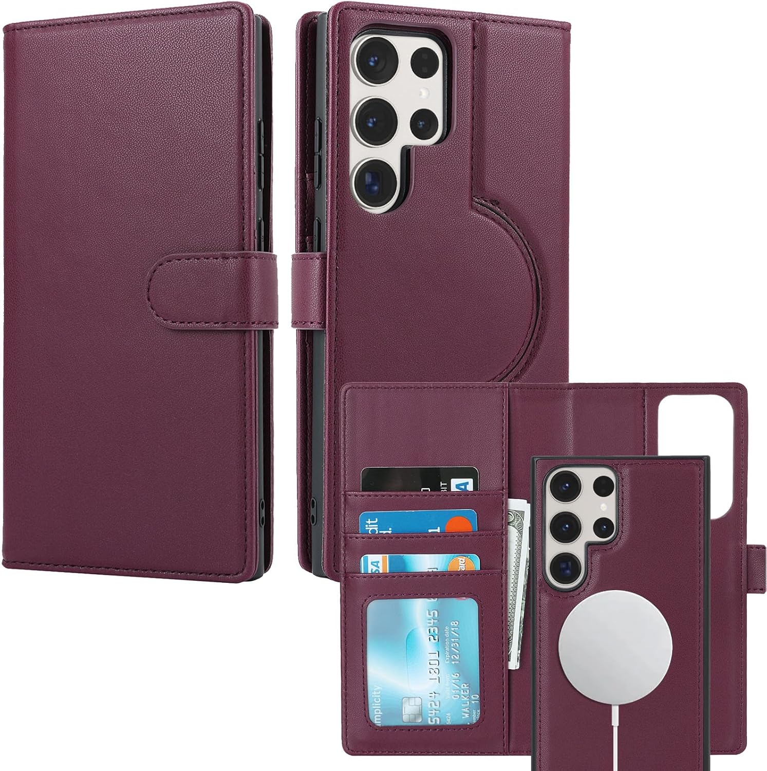 ELTEKER Phone Case Compatible with Samsung Galaxy S23 Ultra,Leather