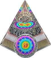 Vista 1 de Juego de pirámide de orgón y piedra de palmera, cristal curativo Leo signo del zodiaco, juego de regalo hecho de pirita para mayor fuerza y calma