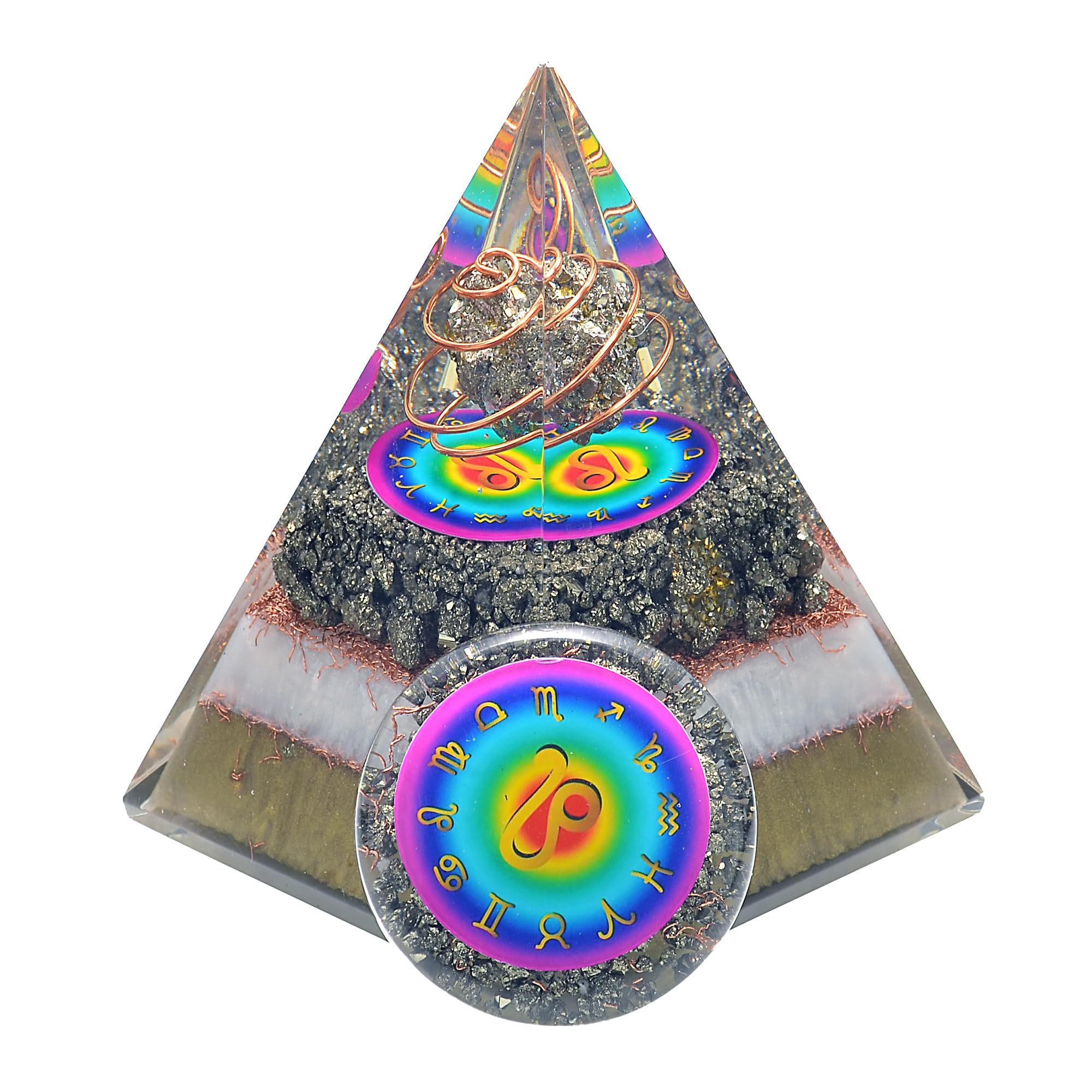 Ever Vibes Leo Pyrite Pyramid & Palm Stone Set