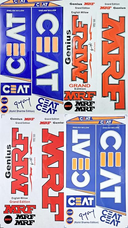 AYN Cricket Bat Sticker 3D Embossed English Willow Fiber Tape Sports Accessories Protection, MRF Virat Kohli