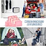 uxcell 7Set Travel Packing Cube, Travel Bags Organizer Luggage Organizer Bags Lightweight Compression Cube Travel Essentials with Shoe Bag for Outdoor Carry on Suitcases, Pink