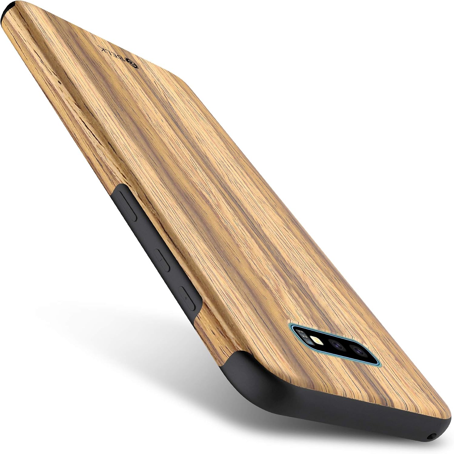 Galaxy S10E Case, B BELK [Slim to Beat] Soft Wood Premium Rubber Bumper [Thin Matte] Flexible TPU Back Cover, Shock Resistant Wooden Shell for Samsung Galaxy S10E - Teak