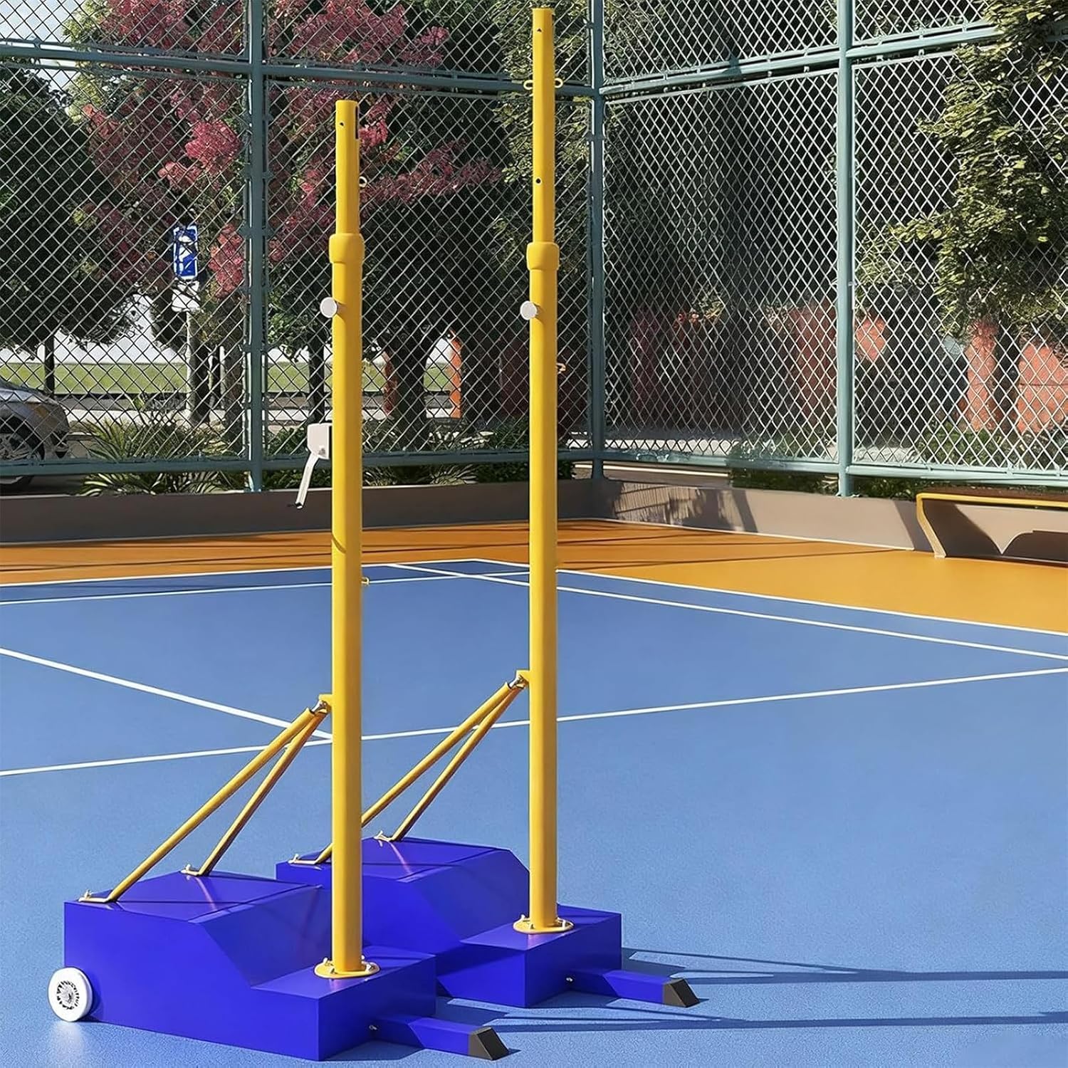 Set di Pali Regolabili per Pallavolo E Badminton, Ideale per Allenamento Indoor/Outdoor: Perfetto per Campi Sportivi, Giardini E Divertimento in Cortile.