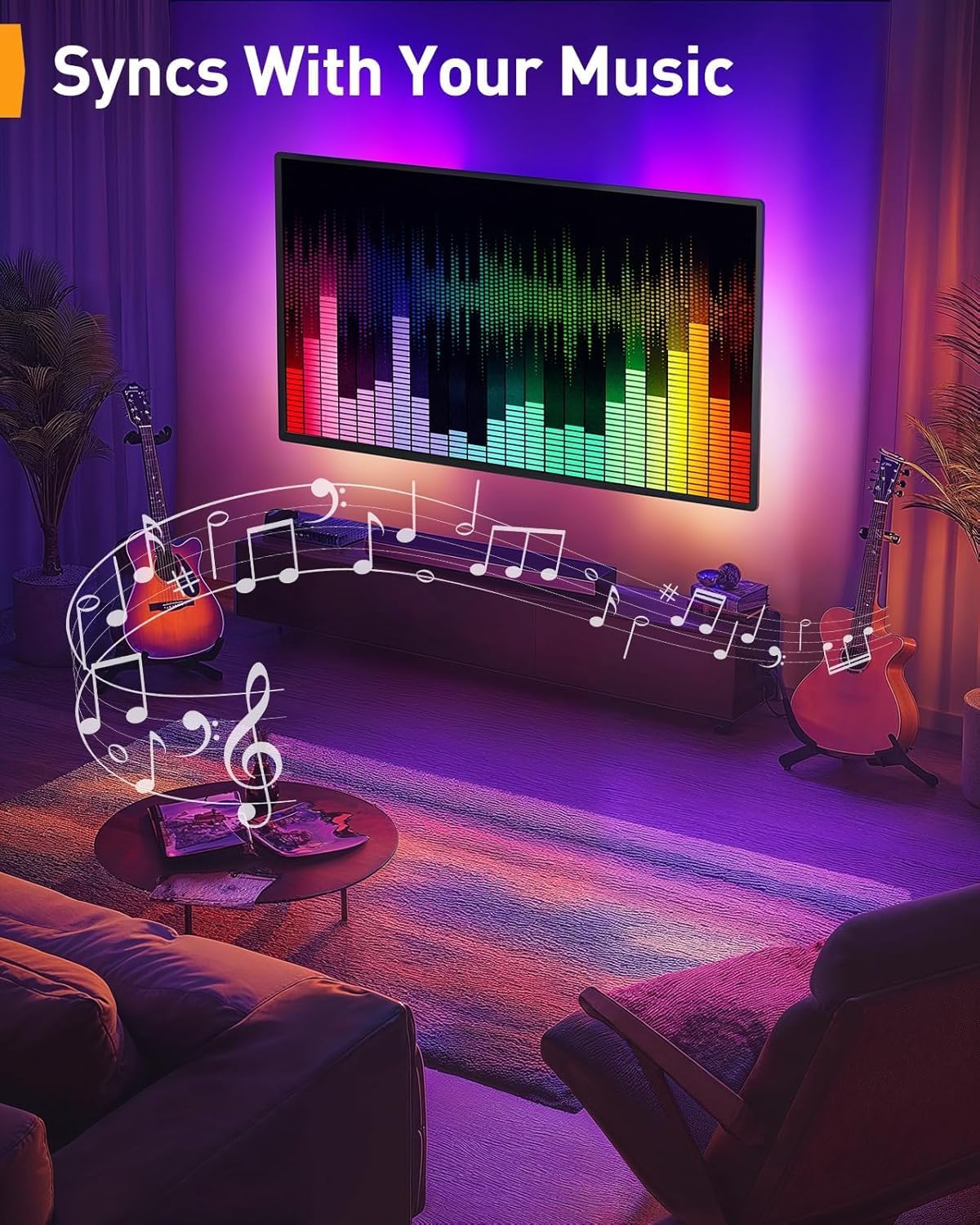 Perlegear AuraFrame TV Mount: Music Sync LED, EZ Install 9 81ReVbJuceL. AC SL1500