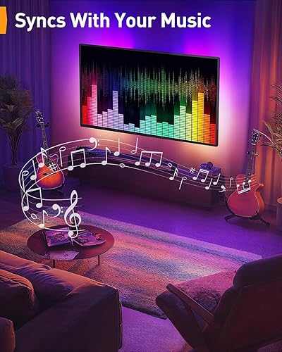 Miniatura 8 de Perlegear AuraFrame™ Soporte de pared para TV preensamblado con luces LED para televisores de 26-65 pulgadas hasta 99 libras, VESA máx. 400x400mm