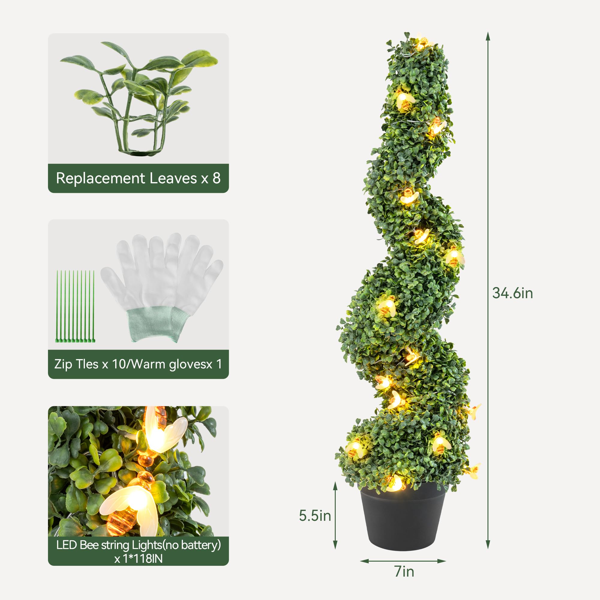 Amazon.com - CXRCY 3ft Tall (2 Pcs) Artificial Boxwood Spiral