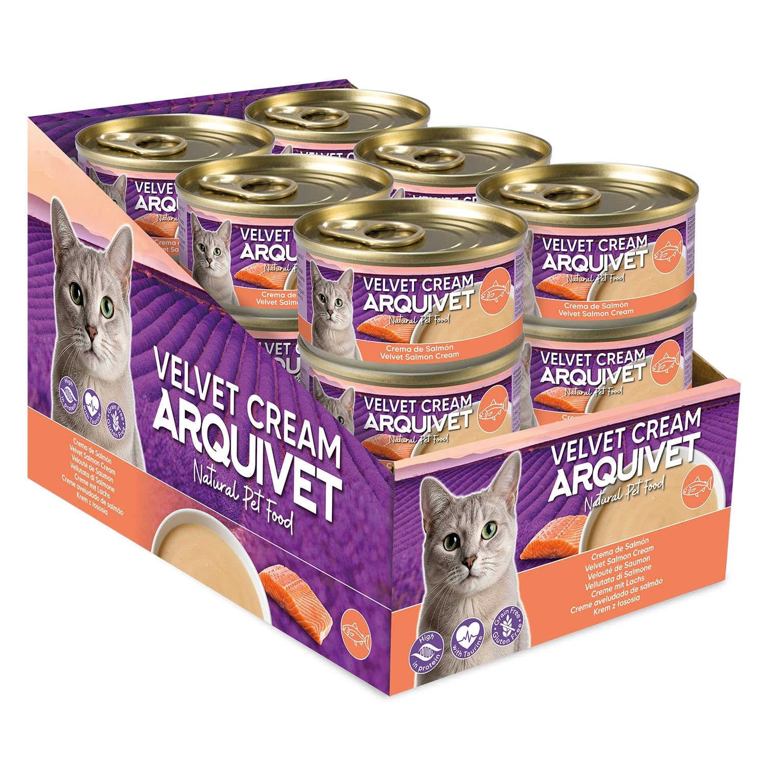 24-pack - Velvet Cream Salmon Cat Food - 80g cans - Wet cat food - ARQUIVET