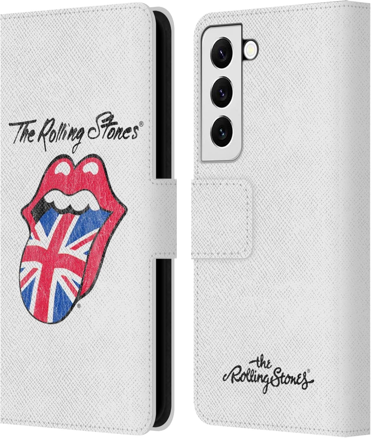 Head Case Designs Officially Licensed The Rolling Stones UK Tongue Key Art Leather Wallet Case Compatible with Samsung Galaxy S22 5G