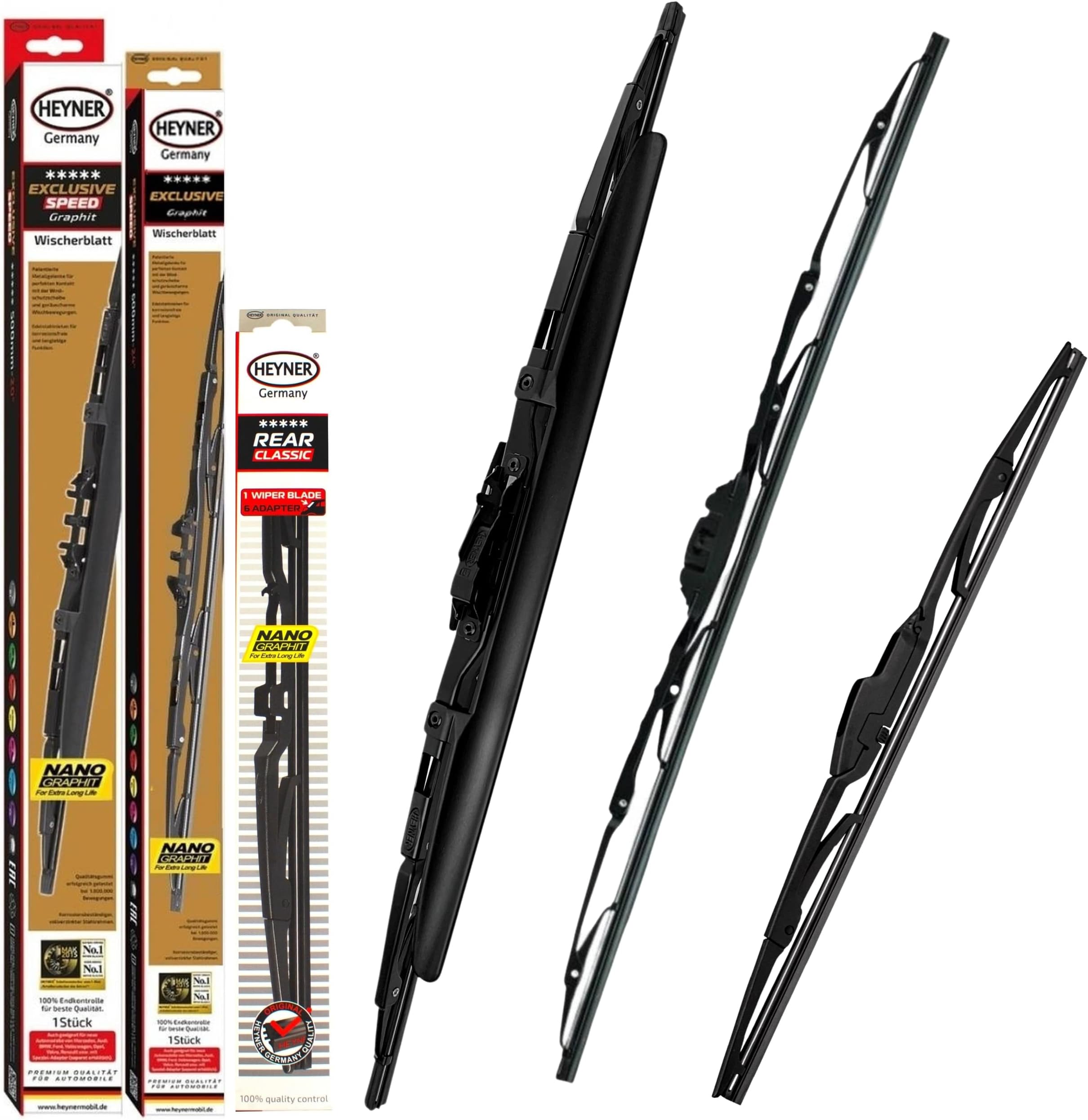 Heyner Exclusive Wiper Blades For Nissan X-Trail 2001-2007 Spoiler Windscreen Wiper Replacement Front And Rear Set HES2416H16HRC