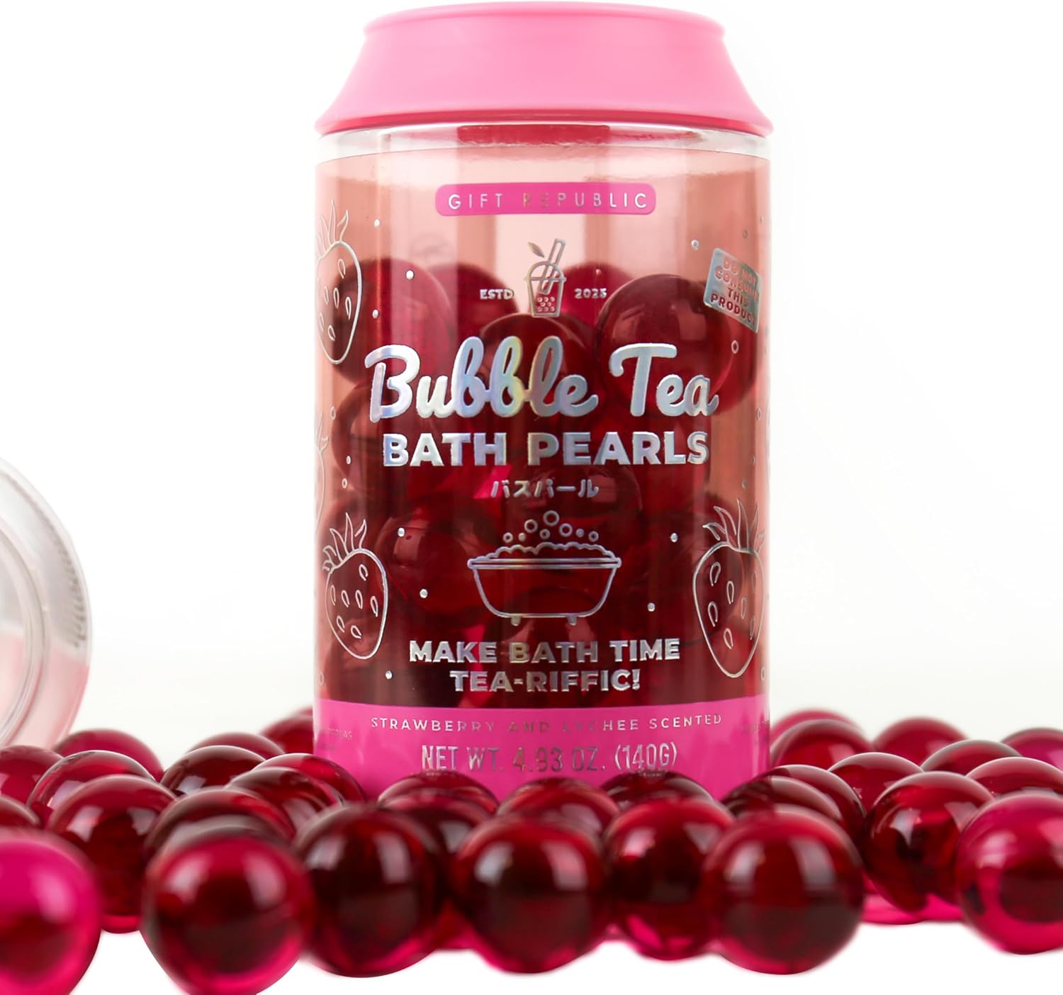 Gift Republic Bubble Tea Bath Pearls, Red