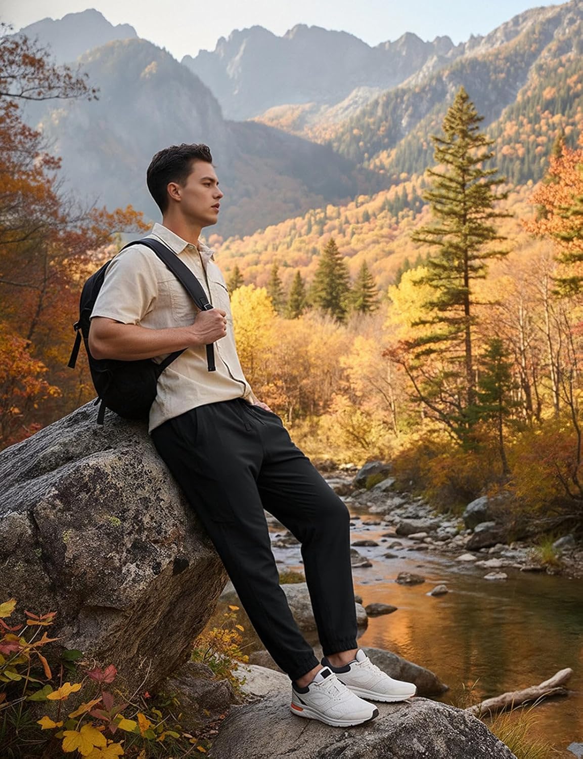 SPEXIAL Men's Lightweight Hiking Pants with Pockets Water Resistant Breathable Cargo Pants Quick Dry Joggers