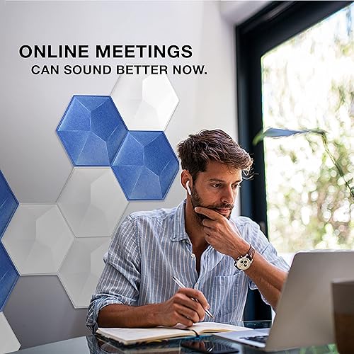 Miniatura 8 de Sonic Acoustics Paquete de 12 paneles acústicos hexagonales, paneles acústicos hexagonales de alta densidad de 14 x 12 x 0.4 pulgadas, paneles de