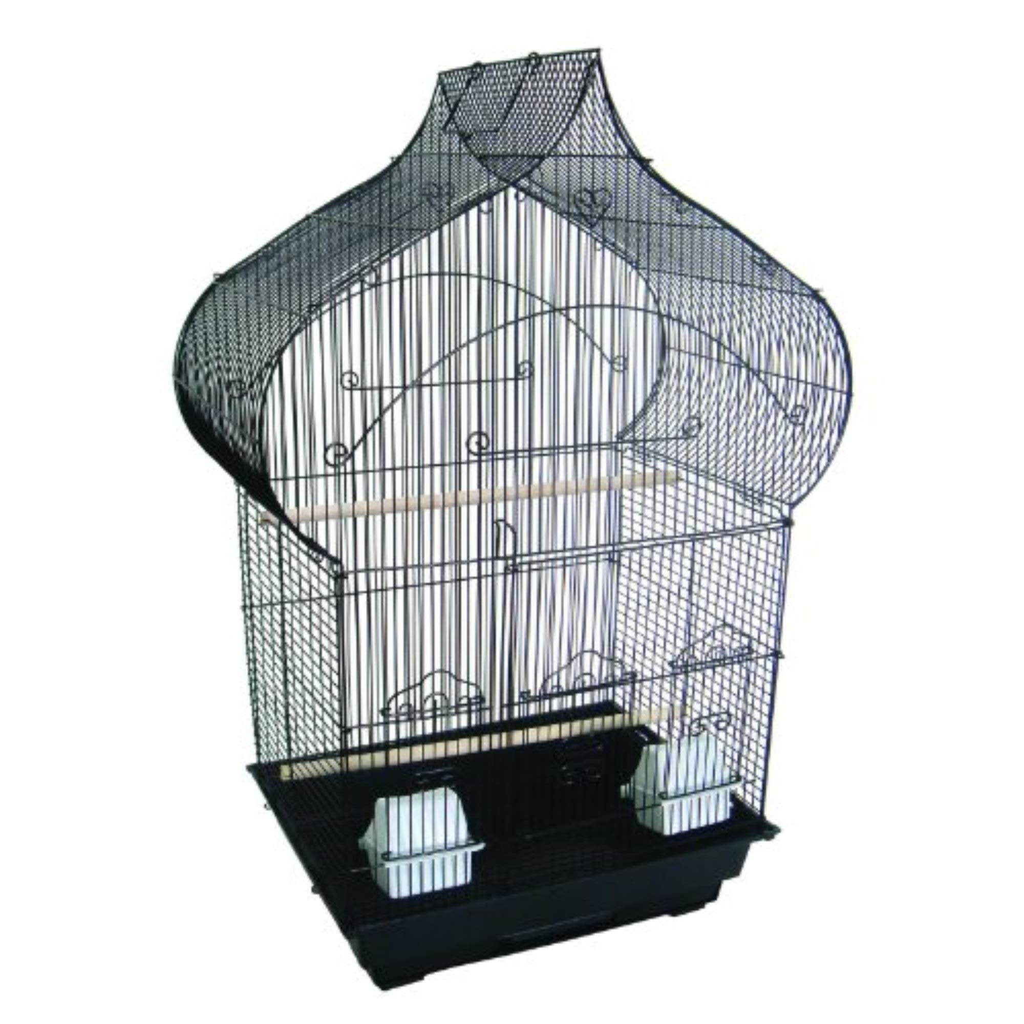 YML 3/8-Inch Bar Spacing Taj Mahal Bird Cage 18-Inch by 14-Inch, Black