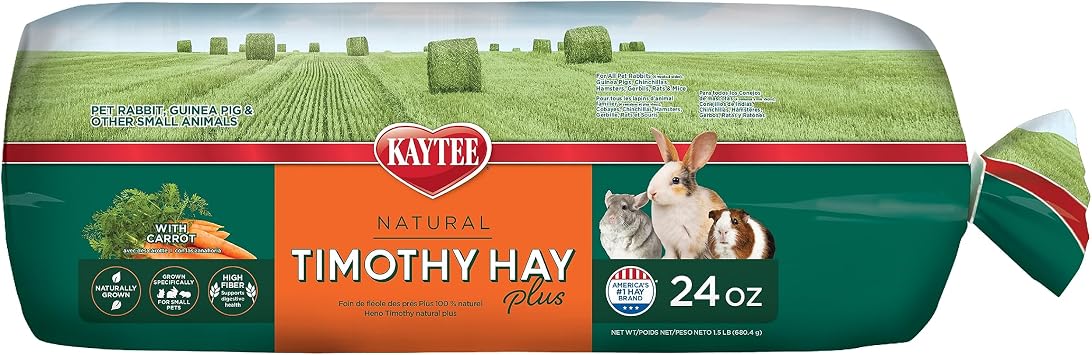 Kaytee Timothy Hay Plus Carrots, 24-Oz Bag