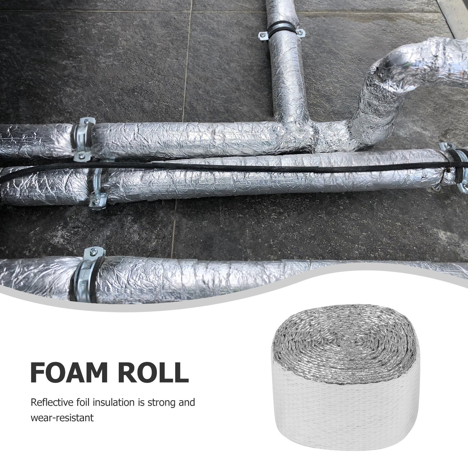 VANZACK Reflektierende Aluminium Luftpolsterfolie als Dämmrolle mit Wärmeeffekt und Einfacher Zuschnitt für Dächer und Gewächshäuser zur Isolation in Sommerferien