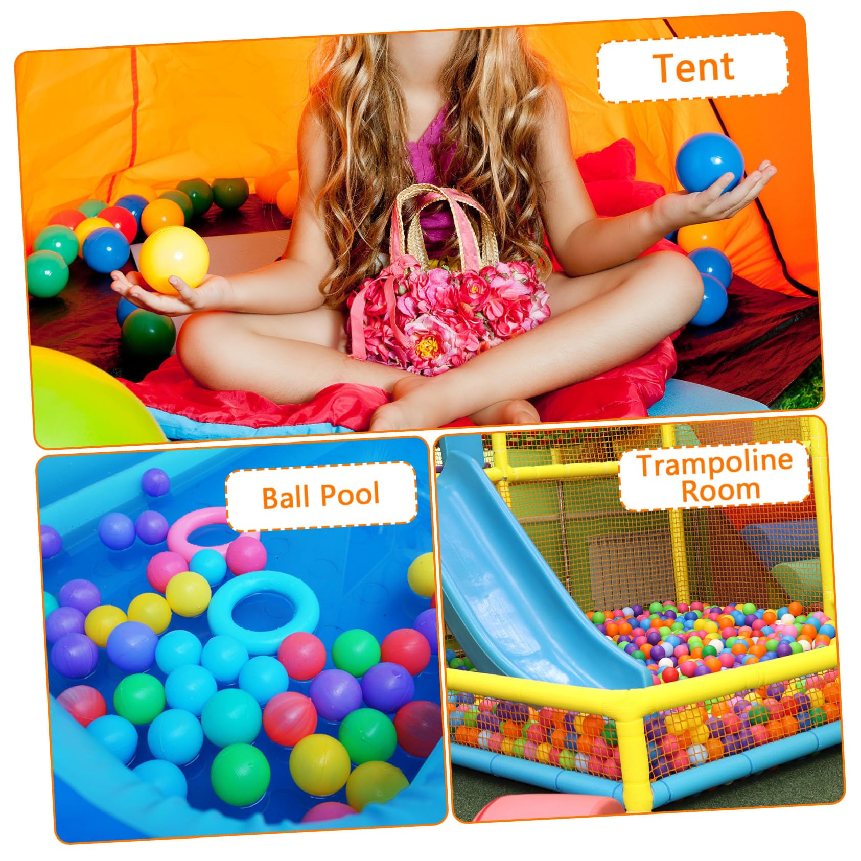 BESPORTBLE 100 Bolas Redondas de Plástico para Piscina de Bolas Oceánicas, Juguetes Funcionales para Niños en Fiestas y Juegos de Piscina Color Aleatorio
