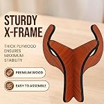 Wooden Ukulele Stand Floor Universal X frame Portable Sturdy Stand for Ukelele, Mandolin, Violin and Banjo - Brown