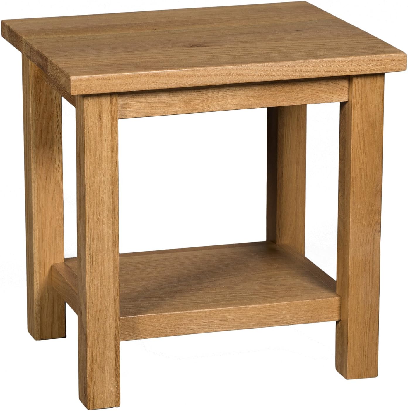 Hallowood Furniture Waverly Oak Side Table, Solid Wood Coffee Table with Lower Shelf, Telephone or Lamp Stand, Compact Oak Furniture for Living Room or Bedroom