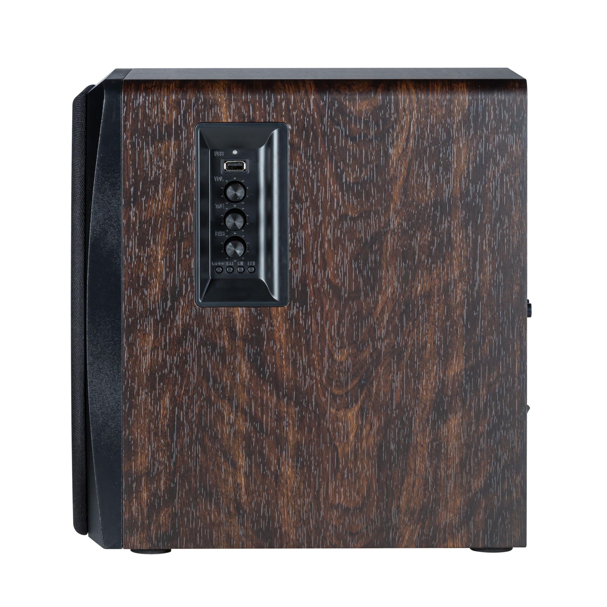 Fame 6,5" Aktiver 3-Wege Studiomonitor, Bluetooth, 150W RMS, 40Hz-20kHz, USB, EQ, Subwoofer-Out, Mikrofoneingänge, Schwarz, Ideal für Musiker und Content Creator