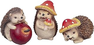 Valery Madelyn 秋の飾り 季節の飾り かわいい ハリネズミ 3匹セット置物 オブジェ インテリア 屋外装飾 彫像 アウトドア 秋の庭 感謝祭 秋の装飾 誕生日プレゼント 樹脂製