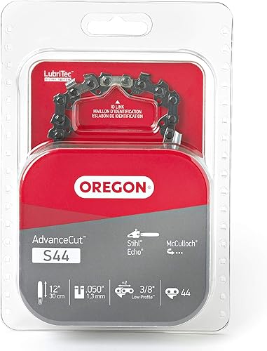 Miniatura 4 de Oregon S44 AdvanceCut - Cadena de repuesto para motosierra y podadora de poste para barras guía de 12 pulgadas, 44 eslabones de transmisión, paso