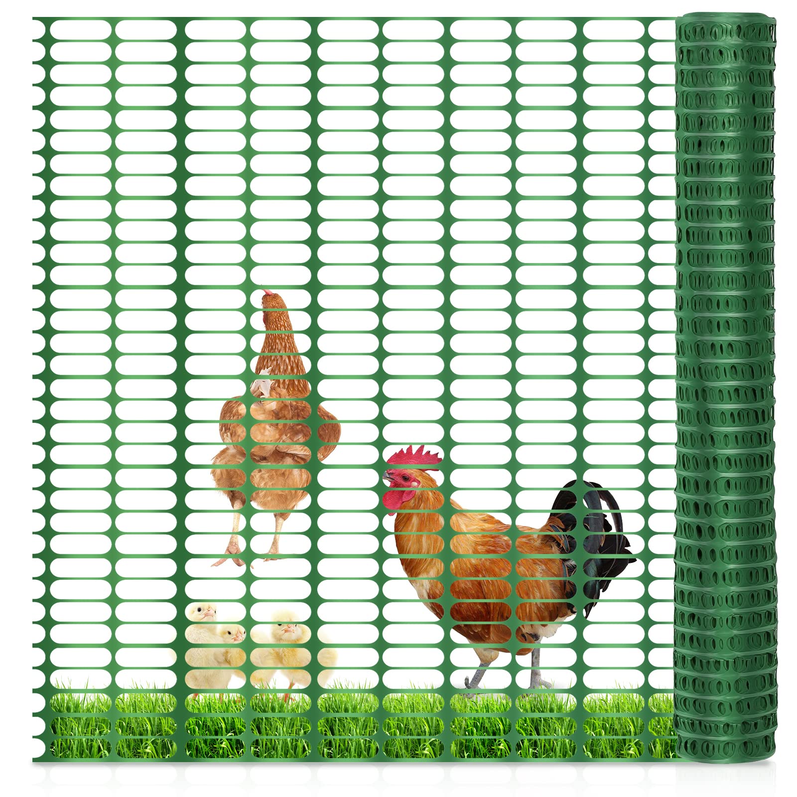 Filet de protection en plastique - 1 x 50 m - Vert - Clôture de chantier - Filet de sécurité