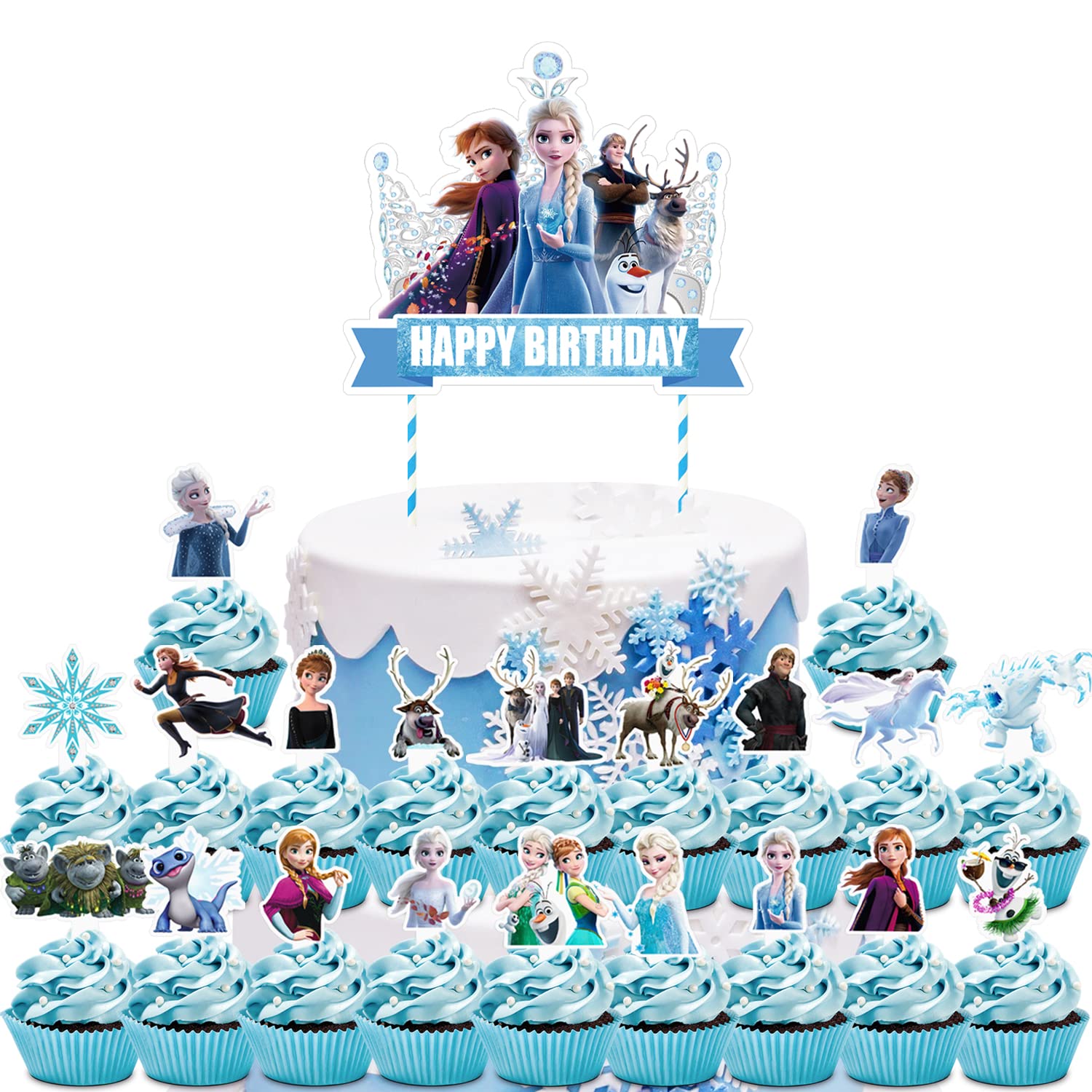 Buy 21 Decorations for Frozen Cake Topper Cupcake Toppers Set