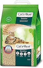 Cat's Best Sensitive 100% Plant-Based Cat Litter, Firm Clumping and Antibacterial Made from Refined Active Wood Fibres - Specially Designed for Sensitive Cats, 7.2kg/20L