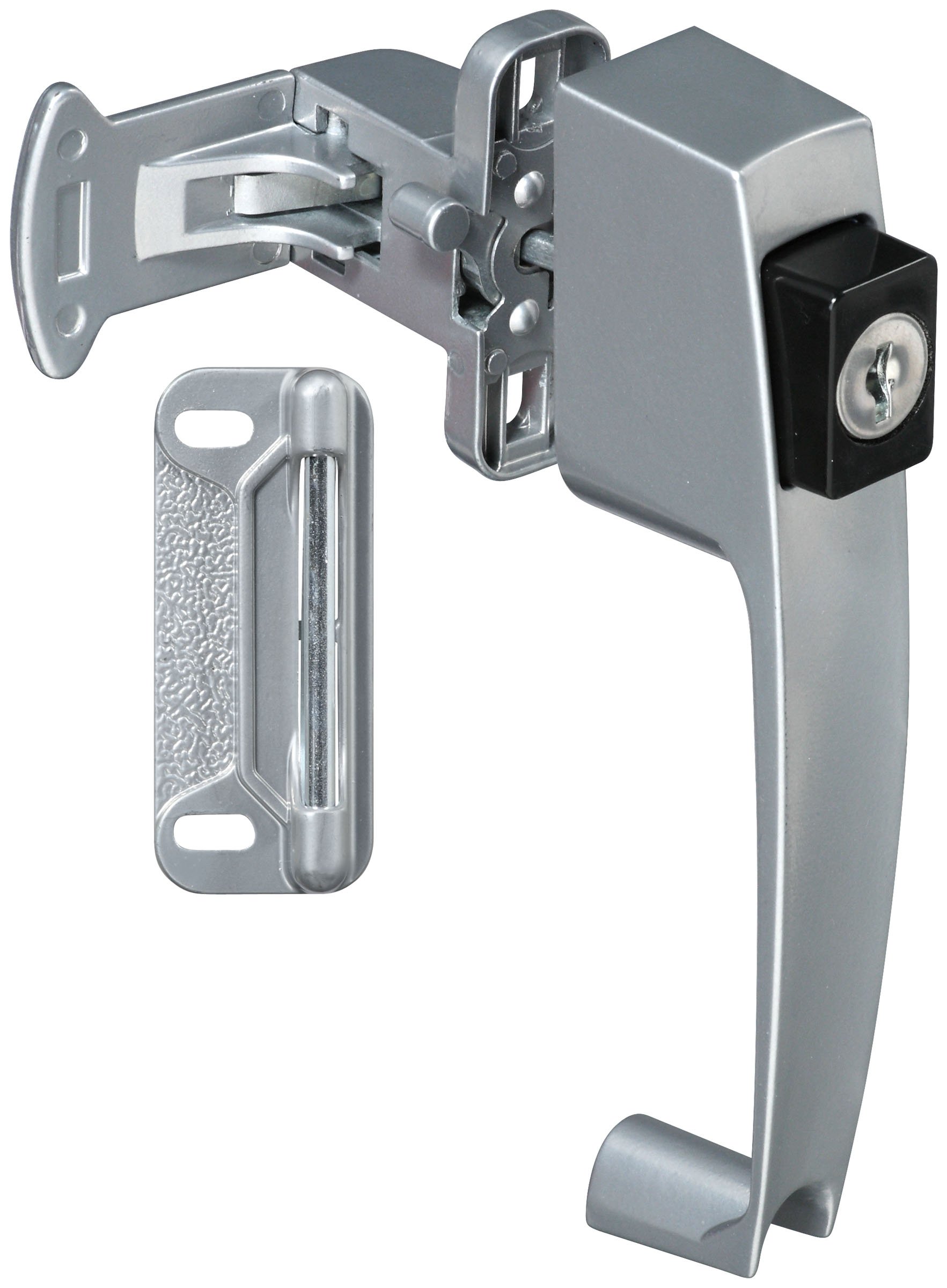 Stanley Hardware S748-270 CD1705 Keylocking Pushbutton Latch in Clear Coated Aluminum
