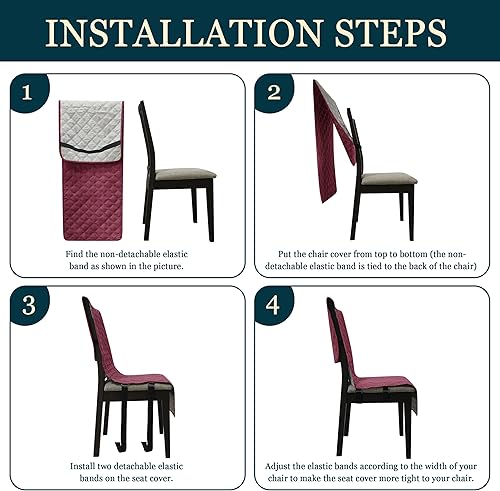 Vista 7 de Yonus - Funda impermeable para silla de comedor, funda para silla de oficina, funda resistente al agua para silla de comedor, funda para silla