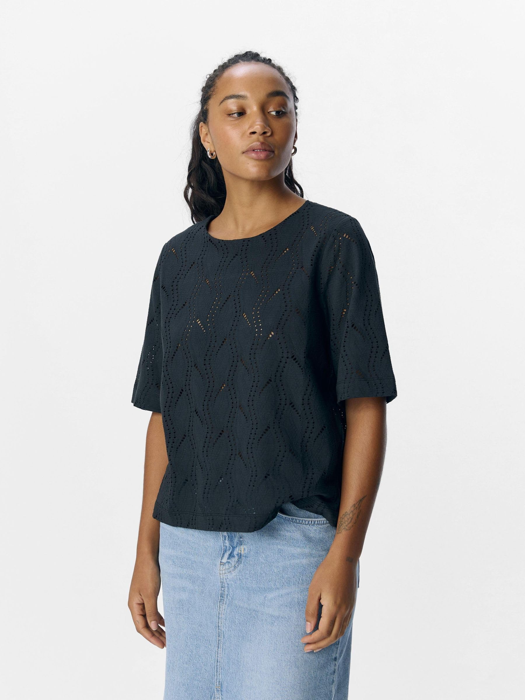 Objava 2/4 Lo O-Neck Top Noos, czarny, M