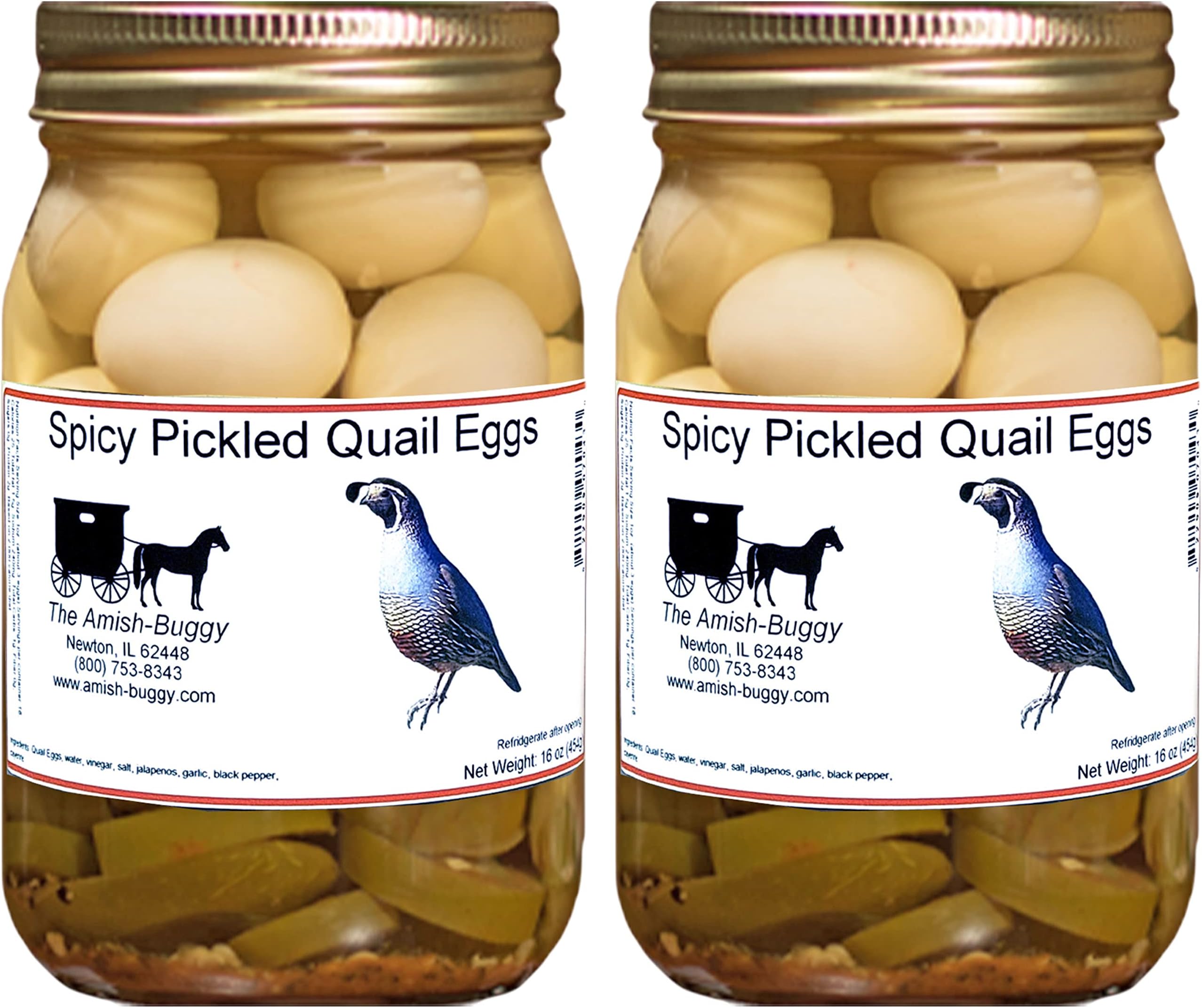 Pickled Quail Eggs (Spicy Pickled Quail Eggs (Medium Heat)) 2 jars