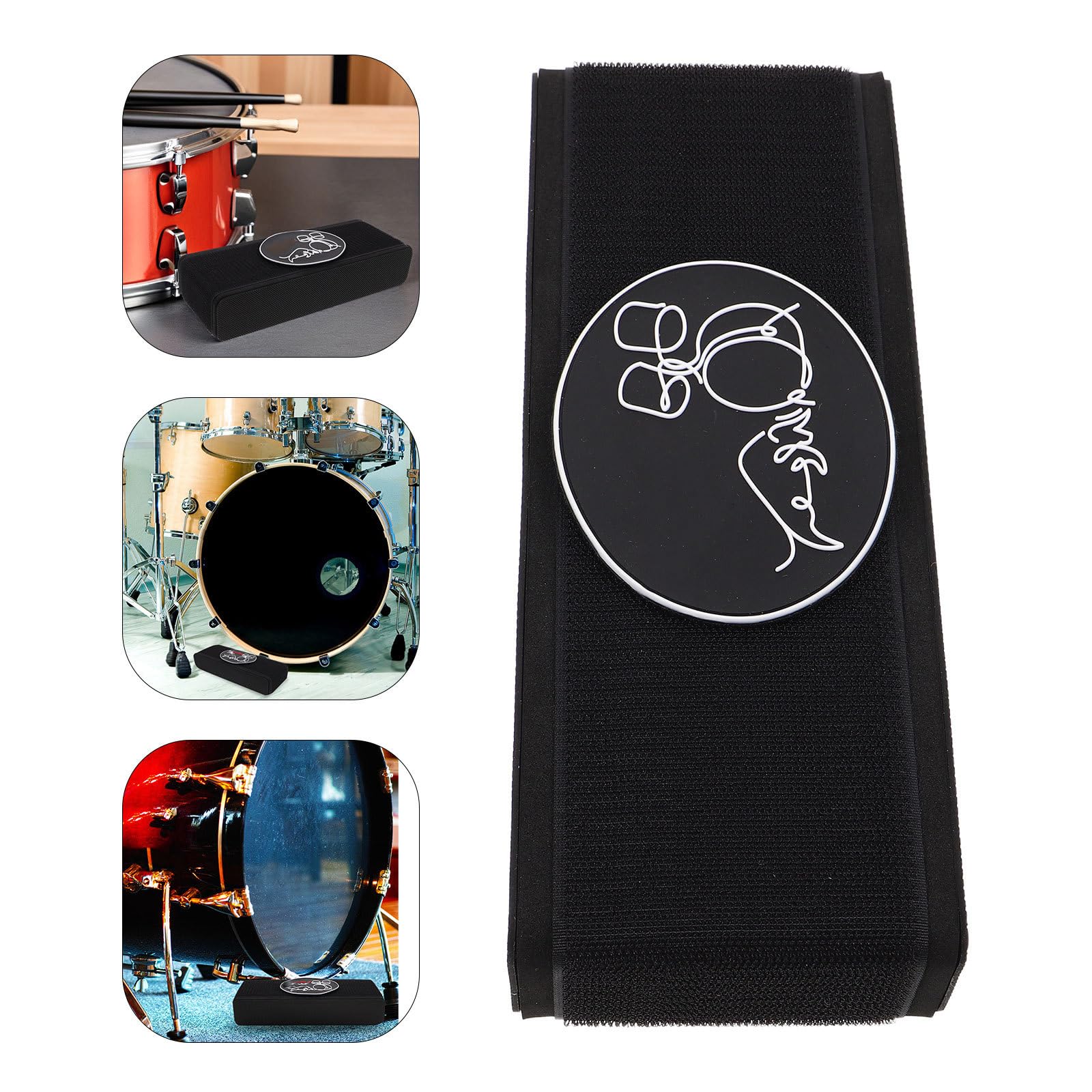 Butée Antidérapante pour Grosse Caisse Noire Pad d'Entraînement pour Batterie Support de Pédale Stabilisateur Accessoire d'Ancrage pour Batterie Bloque le Glissement du Pied