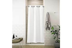 River Dream Stall Waffle Weave Shower Curtain with Snap-in Liner