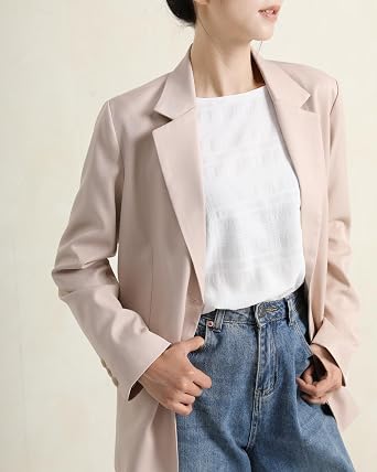 SPRING SEAON Women's Tailored Blazer, Two-Button, Long Sleeve, Simple, Elegant, Adult, Office, Casual