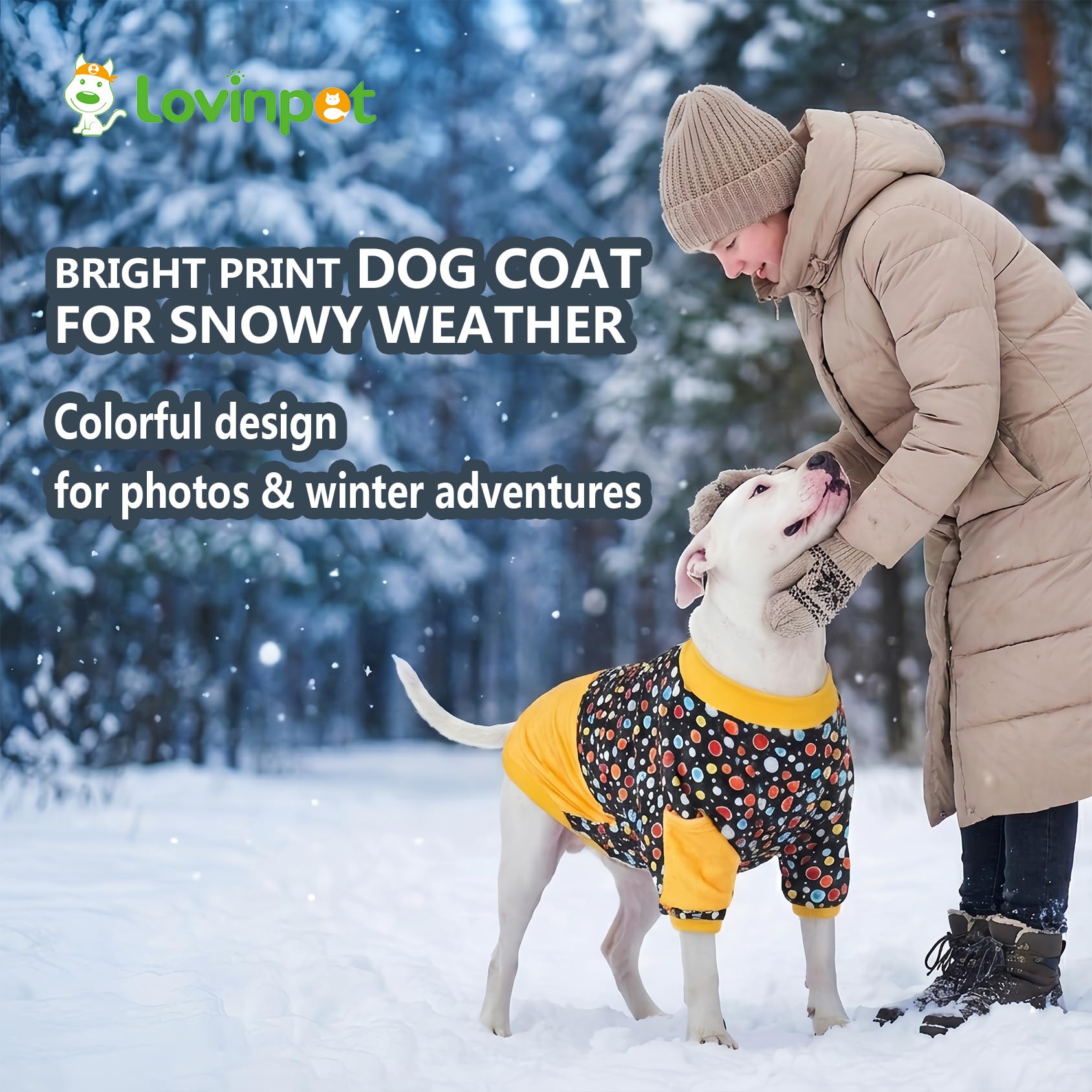 LovinPet Große Hundepullover: verbesserte Passform, leichte Flanell-Hunde-Winterbekleidung, hautfreundlicher Stoff, leuchtet im Dunkeln, schwarze Drucke, Hundekleidung für kleine Hunderassen