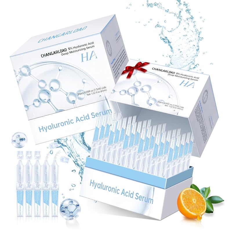 Sérum facial com ácido hialurônico 5% e niacinamida CHANGARLOAD, 60 tubos de 1,5 mL