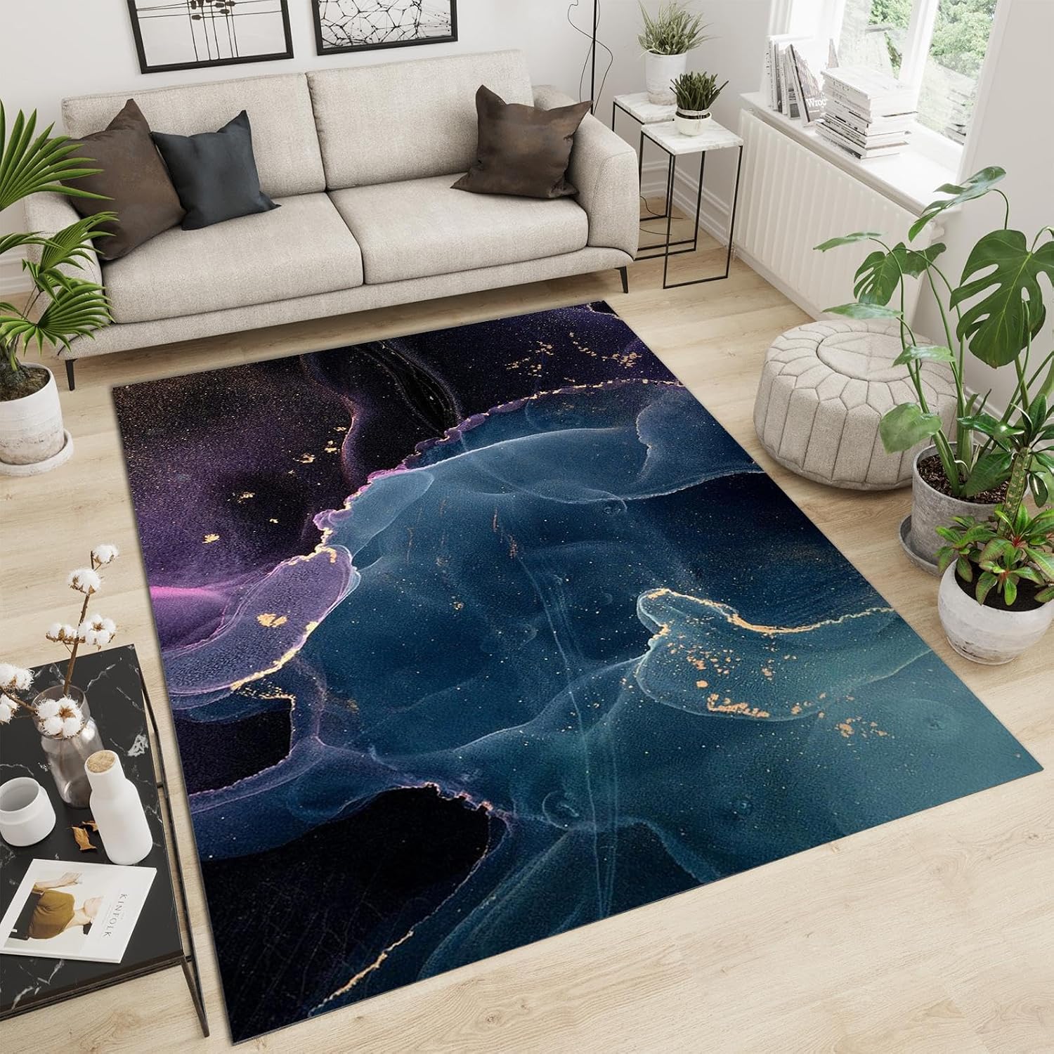Curated visual reference: Amazon Com Imeiqi Blue Purple Dreamy Area Rug Abstract Gorgeous Photo Inspiration