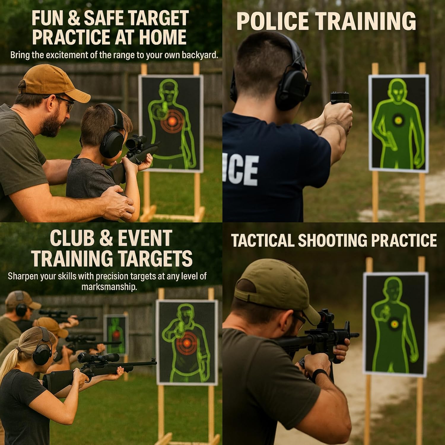 Splatterburst Reactive Shooting Targets 12x18 Inch High-Contrast Gun Range Targets for Rifle Handgun Practice, 30-Pack Adhesive Paper Combo for Outdoor Indoor Training