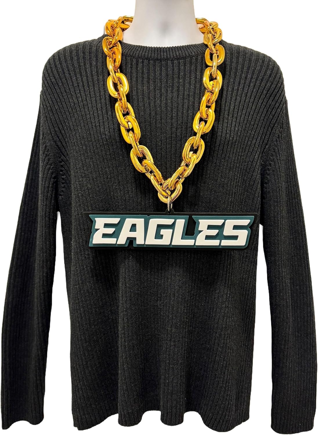 aminco Philadelphia Eagles Wordmark NFL Fan Chain, Gold