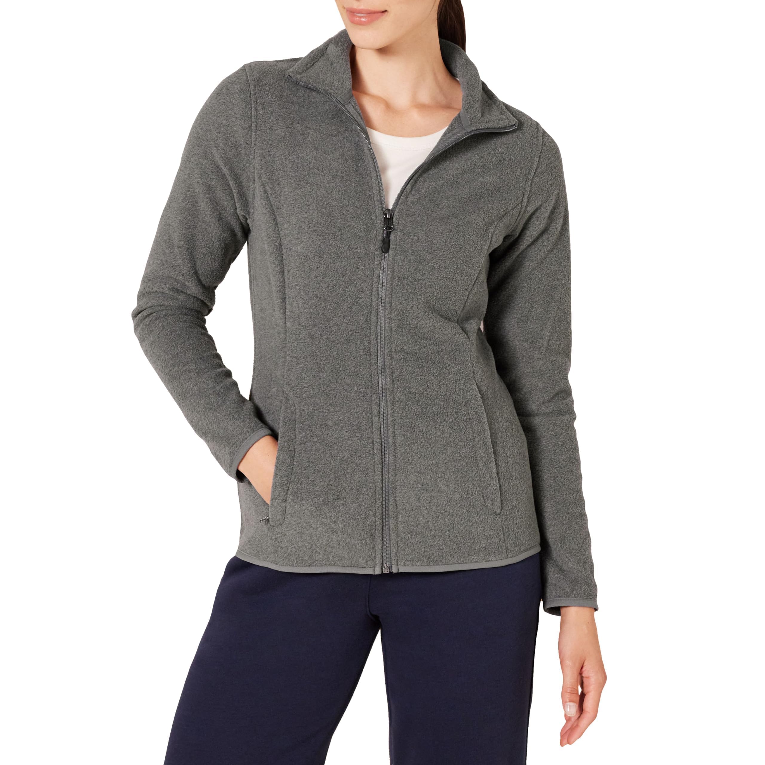 Amazon Essentials Women's Classic-Fit Full-Zip Polar Soft Fleece Jacket, Outerwear Coat with Cuffs (Available in Plus Size)