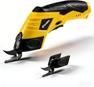 2 Blade Cordless electric scissors for cardboard Fabric Cutter Cardboard Cutter Tool for Crafting,and Sewing with Usb Cable Yellow-2blades