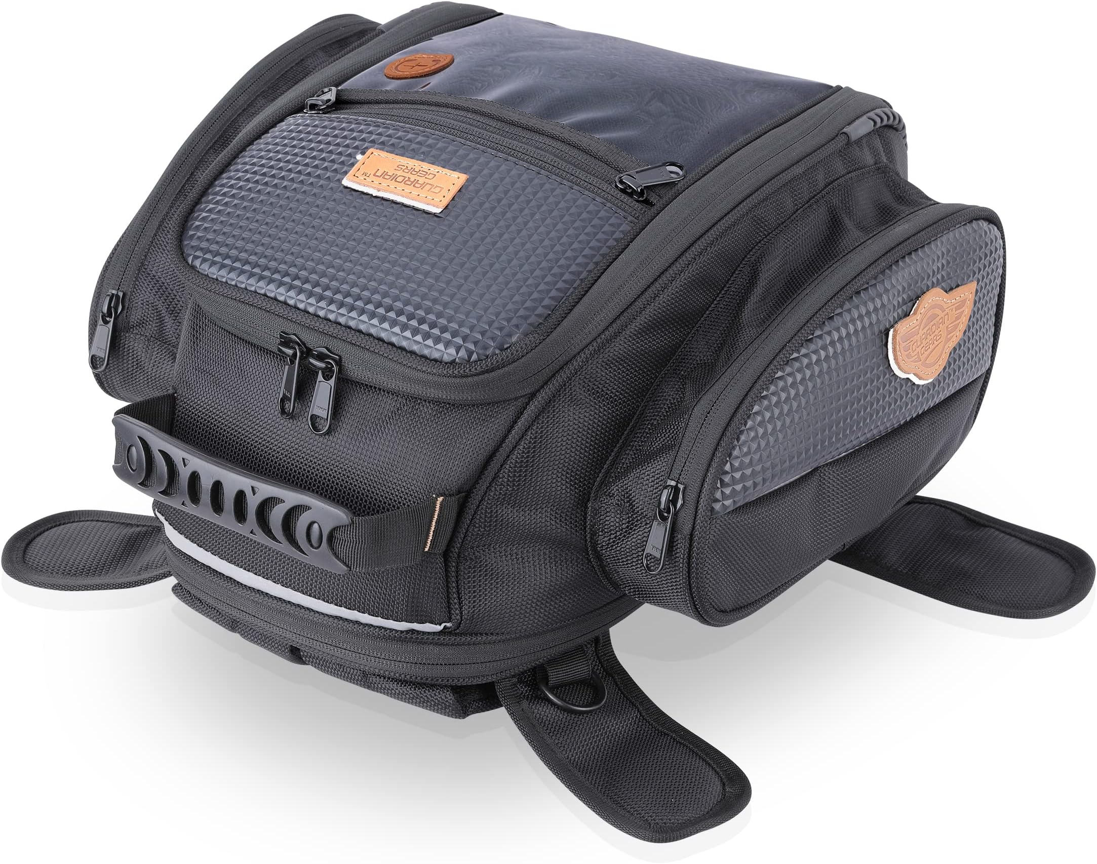 GUARDIANGEARS Jaws 28L Magnetic Tank Bag with Waterproof Rain Cover for All Motorcycles with Metal Tank from 100CC to 1000CC