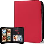 BYSTER 4 Pocket Card Binder, Premium PU Trading Card Binder with Zipper, 160 Capacity Side-Loading Binder for TCG, MTG, Sports Cards, Game Cards, White