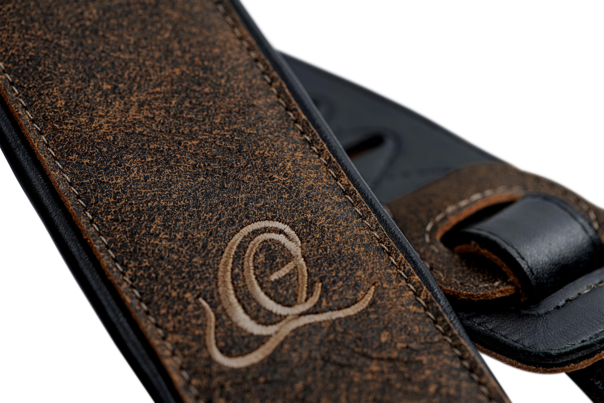 Ortega Guitars Gitarrengurt Länge Verstellbar - Akustik Gitarre / Bass, E-Gitarre, E-Bass - Artist Series - Echtleder, Desert Stone (OSAR-3)